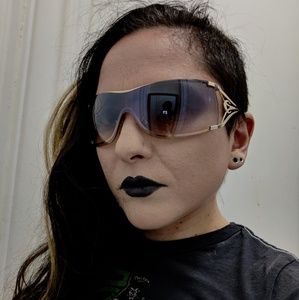 Ombre gold-frame sunglasses